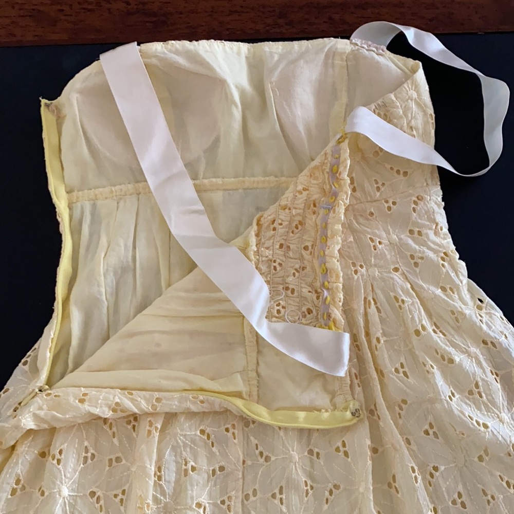 🌻Yellow eyelet lace sundress strapless or +straps - Picture 16 of 16